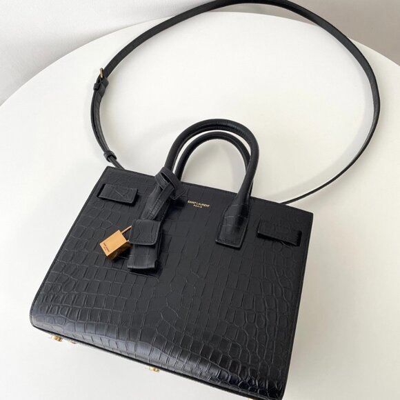 Saint Laurent Small Sac de Jour in Crocodile Embossed Leather - Picture 4 of 5